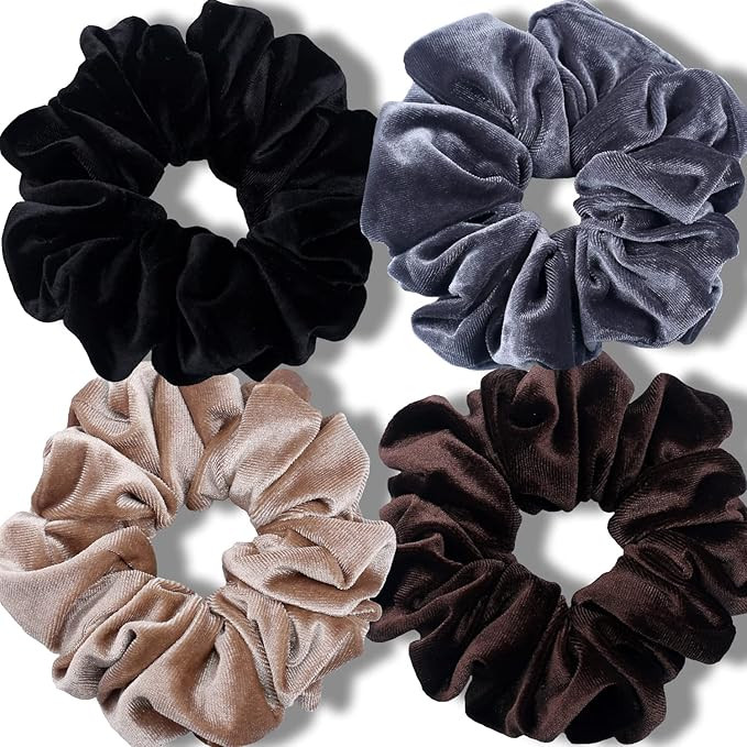 Amazon.com : IVARYSS Extra Large Scrunchies for Women's Thick Hair, Premium Velvet Soft Jumbo Scr... | Amazon (US)