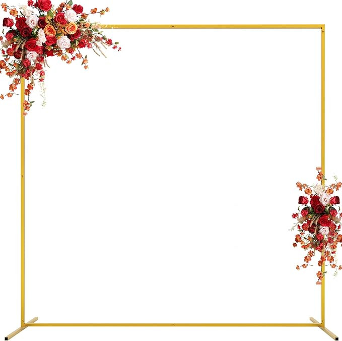 Asee'm 6.6FTx6.6FT Gold Wedding Arch Backdrop Stand Square Metal Rectangular Arch Frame for Cerem... | Amazon (US)