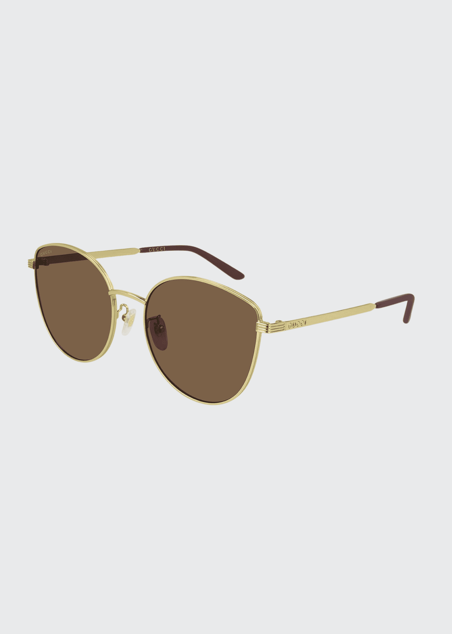 Gucci Rounded Metal Cat-Eye Sunglasses | Bergdorf Goodman