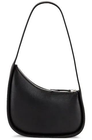 The Row Leather Half Moon Bag in Black PLD - Black. Size all. | FWRD 