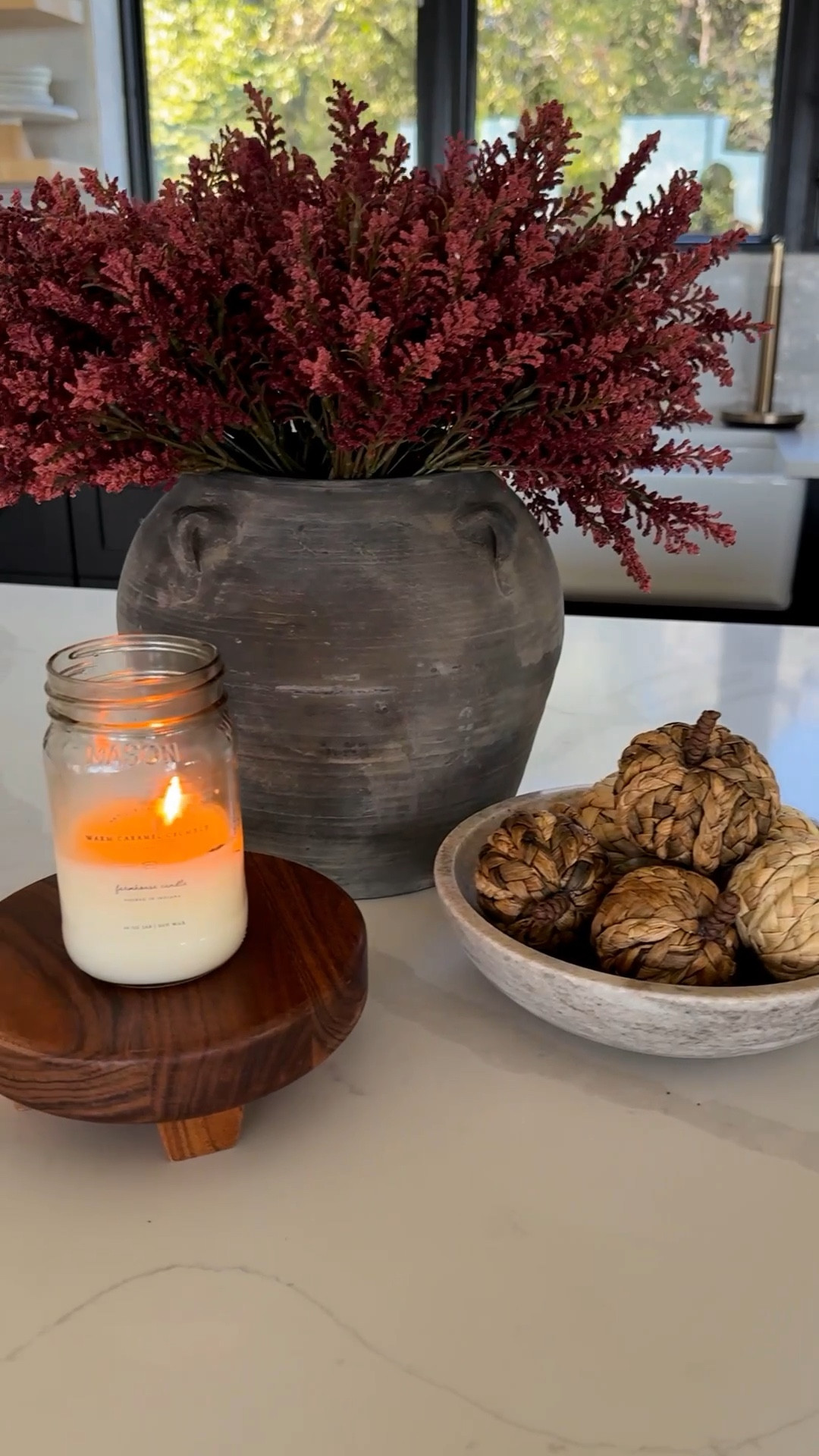 Affordable fall kitchen island styling with items from Target & Olive Ateliers! This vase adds vintage charm to our kitchen and I love the cozy glow of an Antique Candle Co candle (Warm Caramel Crumble is the best!). Finally these cute pumpkin bowl fillers!


#LTKFindsUnder50 #LTKHome #LTKSeasonal