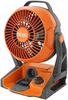 RIDGID 18V Cordless Jobsite Fan Kit with Battery and Charger (Bulk Packaged), Orange | Amazon (US)