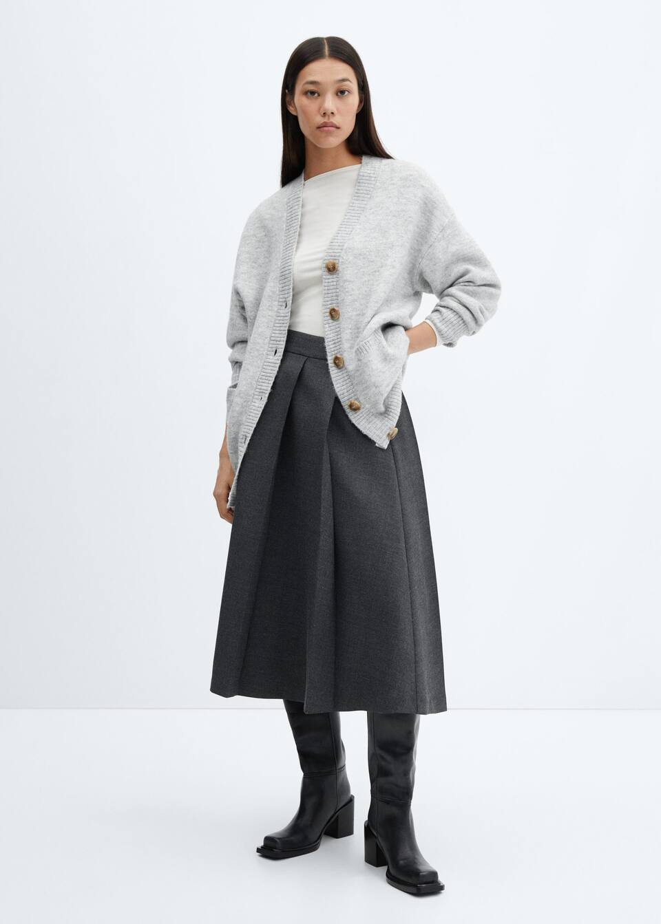 Oversized cardigan with buttons -  Women | Mango USA | MANGO (US)