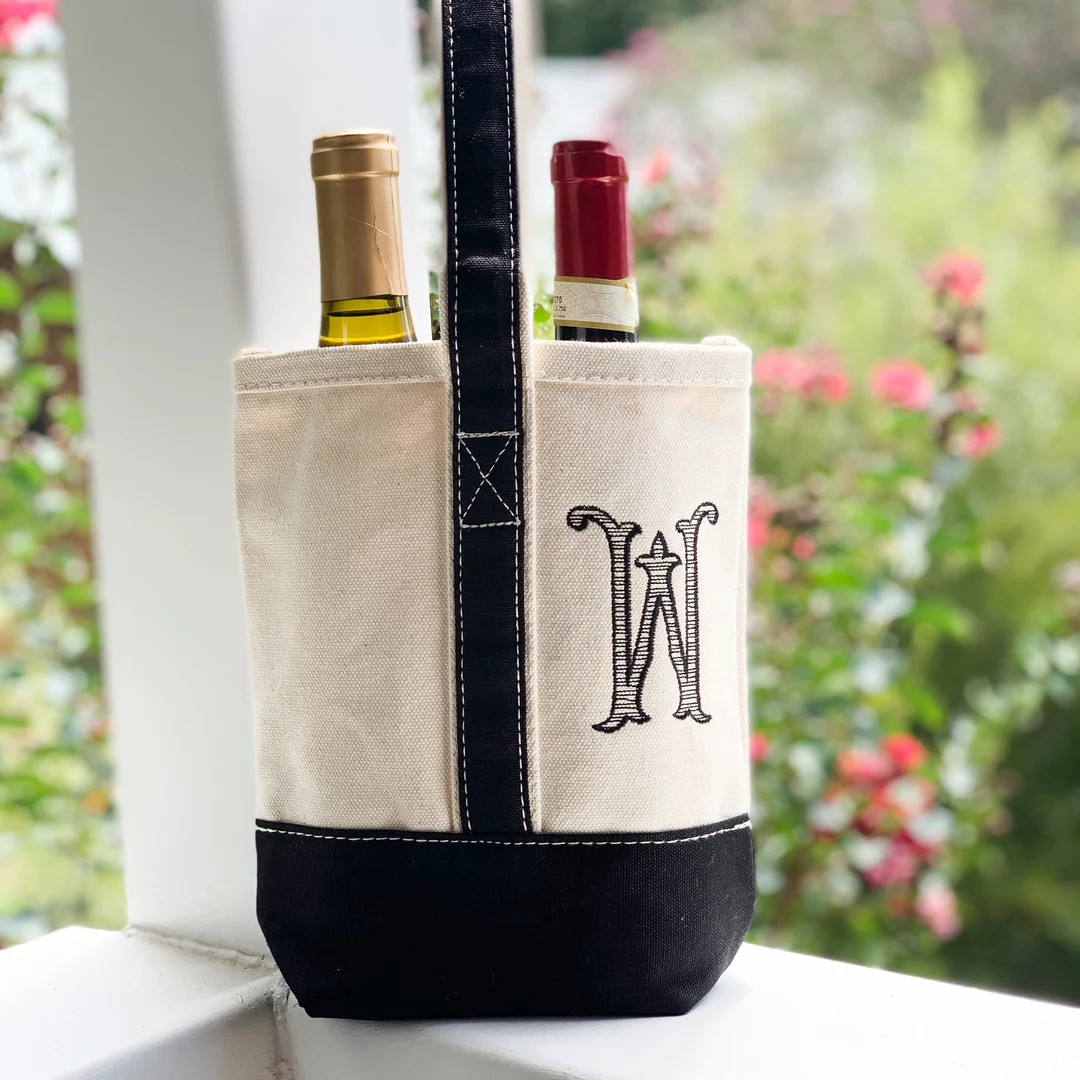 Wine Tote Bag Personalize Wedding Gift for Bridal Party Favor Monogram Wine Lover's Gift for Girl... | Etsy (US)