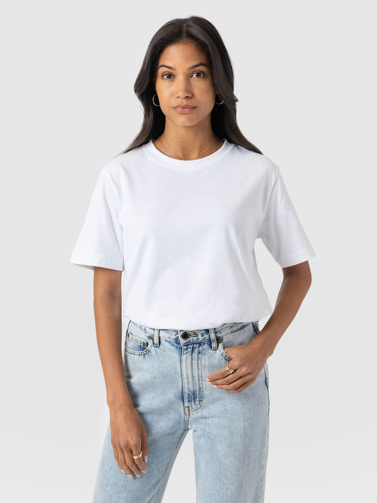 Finsbury Crew Neck Tee - White | Saint + Sofia