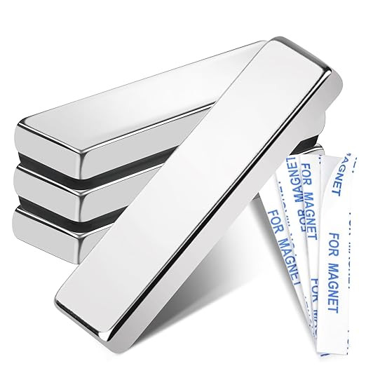 TRYMAG Strong Magnets Bar, 40x10x5mm Heavy Duty Magnetic Strips with Adhesive Backing,4 Pack Powe... | Amazon (US)