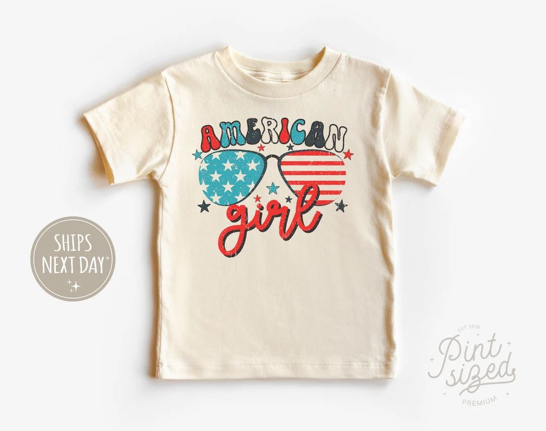 American Girl Toddler Shirt - Retro Patriotic Kids Shirt - Cute 4th of July Shirt | Etsy (US)