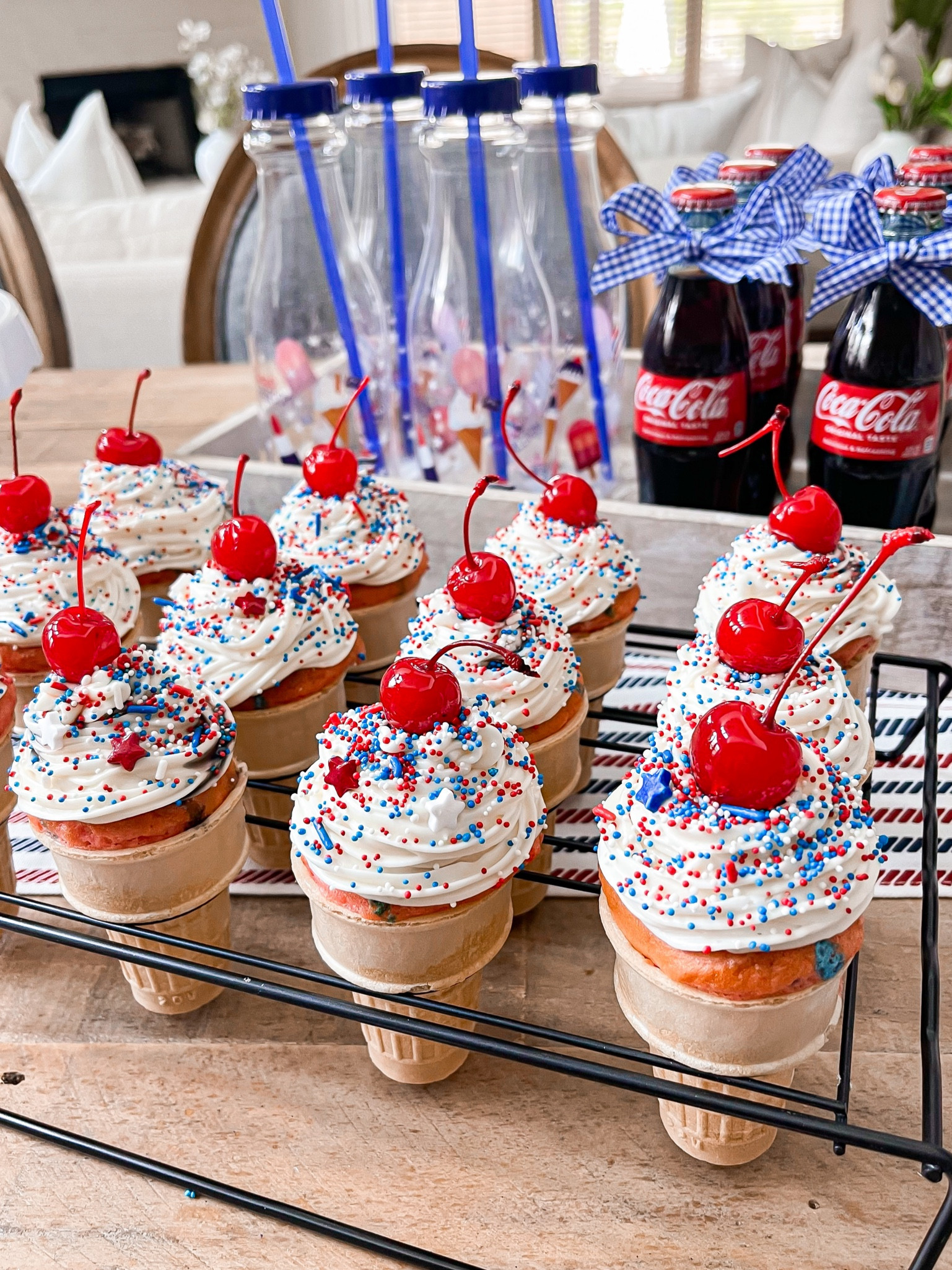 Ice cream cone cupcakes 
Such a cute treat for Fourth of July or a birthday party! This baking rack I found on Amazon is perfect for this! 

#LTKsalealert #LTKhome #LTKFind