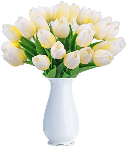 BOMAROLAN Artificial Tulip Fake Holland Mini Tulip Real Touch Flowers 24 Pcs for Wedding Decor DIY H | Amazon (US)