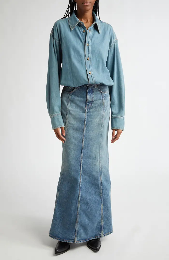 Jos Long Sleeve Denim Maxi Shirtdress | Nordstrom