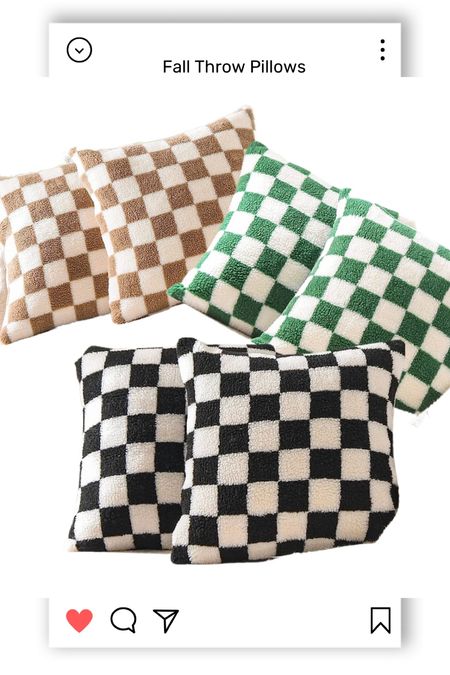 Fall Throw pillows. Fall pillows. Fall decor. Home decor. Fall home decor. Pillows. Checkered pillows. 

#LTKSeasonal #LTKstyletip #LTKfindsunder50