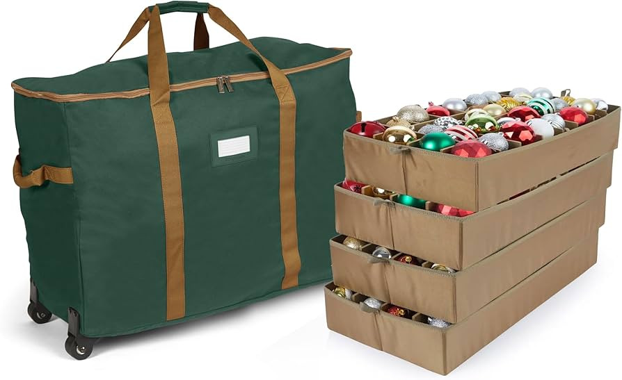 Covermates Keepsakes Rolling Adjustable Ornament Storage Bag - Carrying Handles, Padded Protectio... | Amazon (US)