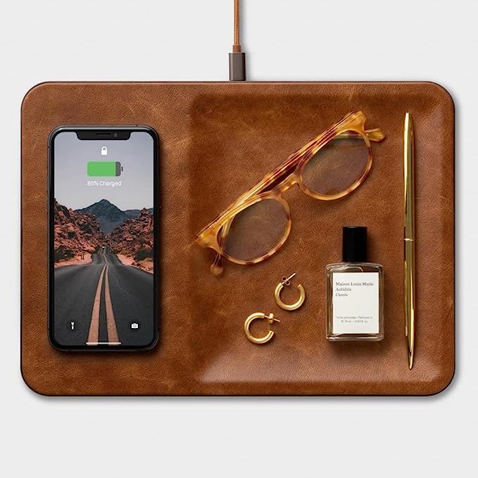 Courant Catch:3 Classics - Italian Leather Wireless Charging Station & Valet Tray - Qi-Certified ... | Amazon (US)