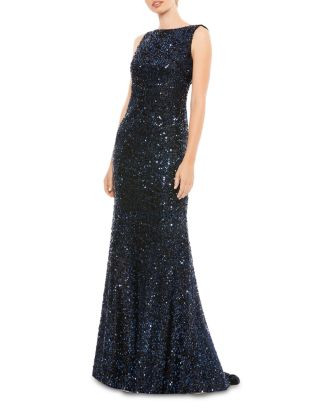 Mac Duggal Cowl Back Boat Neck Sequined Evening Gown    | Bloomingdale's Women | Bloomingdale's (US)