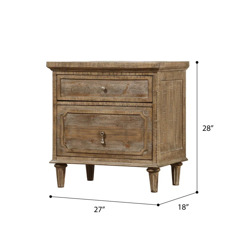 Clintwood 28'' Tall 2 - Drawer Nightstand in Sandstone | Wayfair North America
