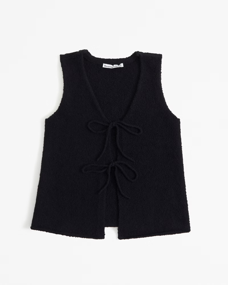 Tie-Front Textured Vest | Abercrombie & Fitch (US)