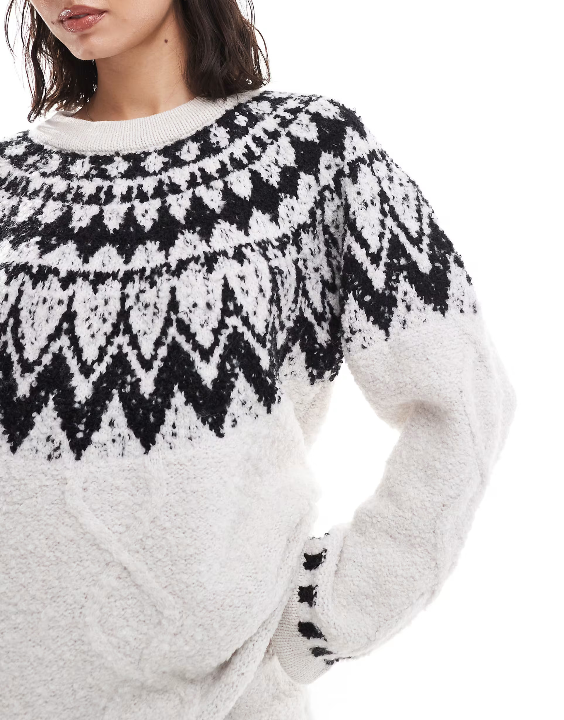 Object fluffy fairisle jumper co-ord in cream | ASOS (Global)