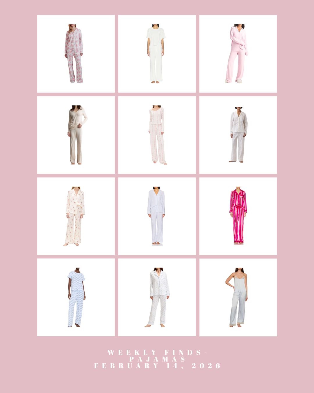 Weekly Finds- Pajamas- February 14, 2026

#womensfashion #womenspajamas #pajamaset #pajamastyle #sleepwear #loungewearfashion #athomefashion #fashionathome #cozyliving #comfortablefashion #matchingpajamas #nightwear #softpajamas #everydayfashion #stylishloungewear #bedtimeaesthetic #selfcareathome #fashionfinds #giftideasforher #comfortwear



#LTKootd #LTKmorningroutine #LTKselfcare
