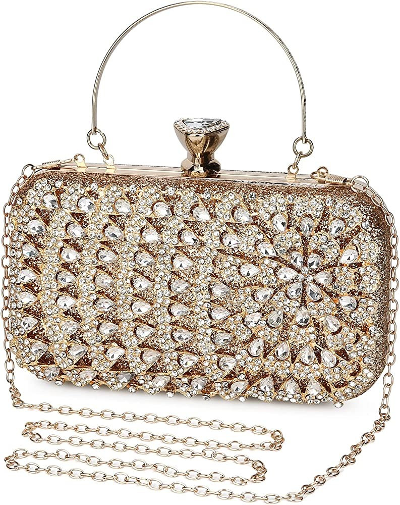 UBORSE Peacock Crystal Clutch Purse for Women Evening Bags Formal Rhinestones Glitter Wedding Bri... | Amazon (US)