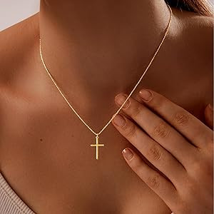 14K Gold Plated/Sterling Silver Cross Necklace for Women Dainty Women's Tiny/Simple/Mini/Classic/... | Amazon (US)