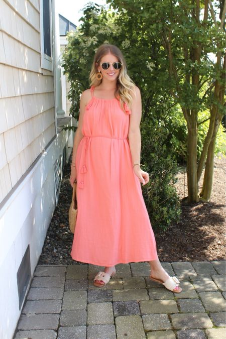 Perfect light with summer maxi dress. Love the tassels on the shoulder ties and the waist! wearing size small but XS would probably be better as there was a little extra fabric.

#LTKSeasonal #LTKFindsUnder100 #LTKFindsUnder50