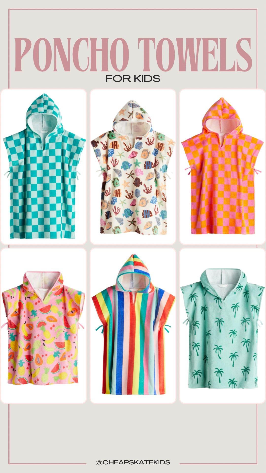 Poncho towels for kids! Love the prints on them!

#LTKSwim #LTKFamily #LTKKids