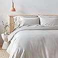 Amazon Aware 100% Organic Cotton 300 Thread Count Duvet Cover Set - Light Gray, King | Amazon (US)