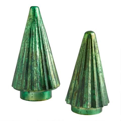 Pier Place Peacock Green Mercury Glass Tree Decor | World Market