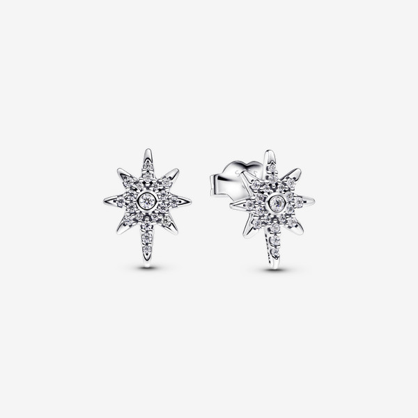 Pandora Sparkling North Star Stud Earrings - Sterling silver / Cubic Zirconia / Clear | Pandora (AU)