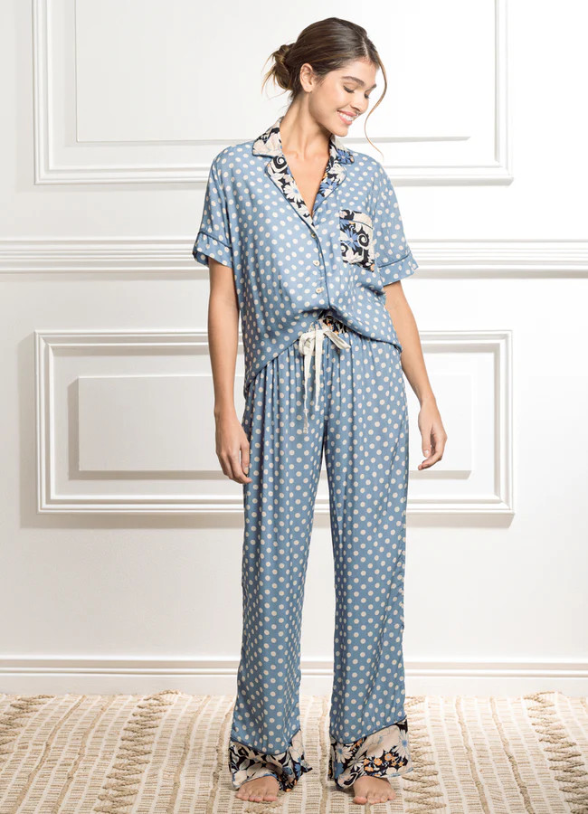Maaji Polka Dots Kameli Sleep Pant Set | Maaji