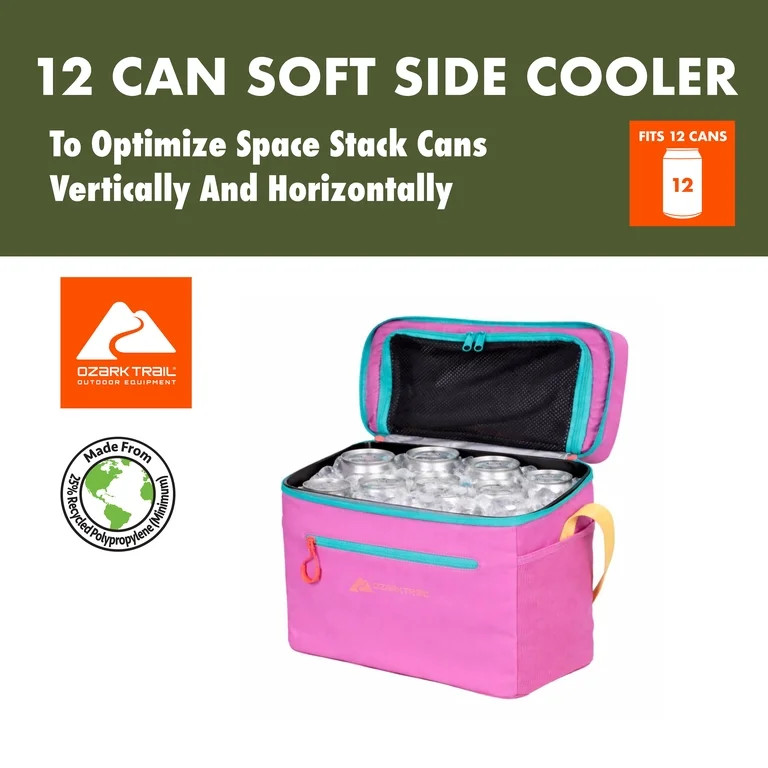 Ozark Trail Small Coated Cooler with Removable Hardliner, 12 Can Capacity, Summer Vibes Collectio... | Walmart (US)