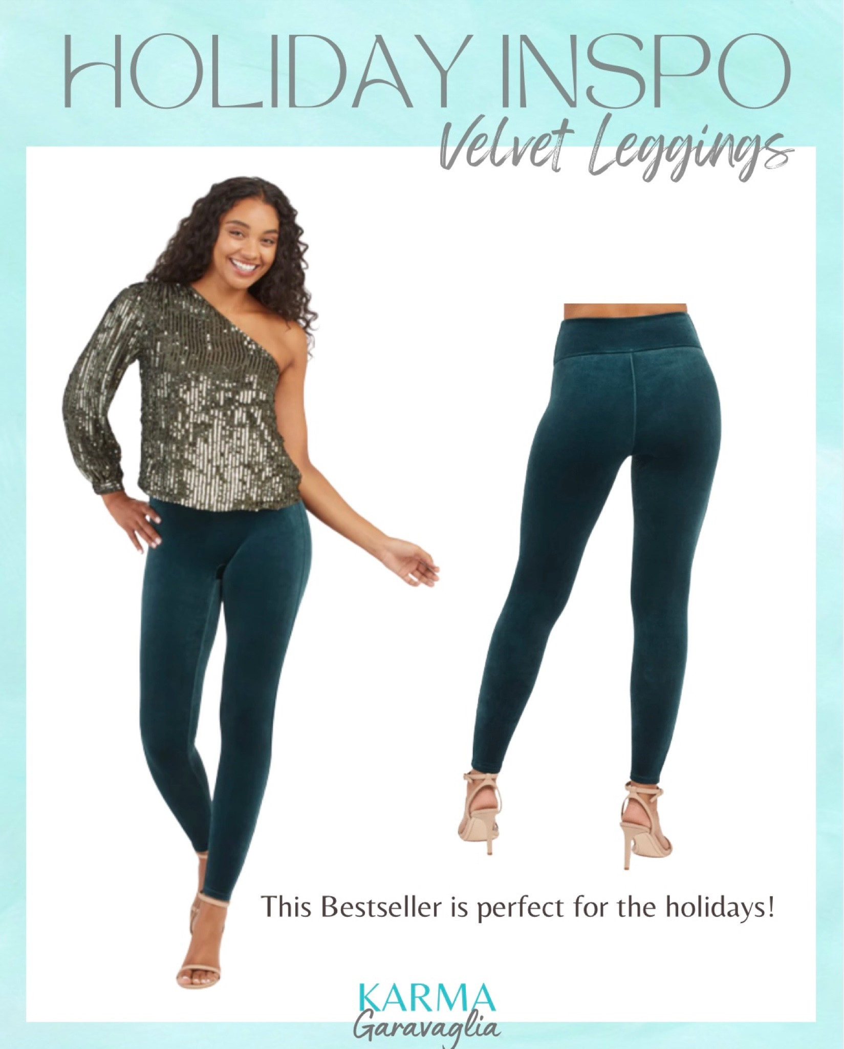 Holiday outfit inspo, holiday outfit, Thanksgiving outfit, Christmas outfit, Spanx leggings, velvet leggings, bestselling leggings, these bestselling leggings are perfect for the holidays! I linked a few cute tops that would look fabulous with these leggings.

I wear size M in Spanx leggings. 

Follow me @karmagaravaglia for more fashion finds, beauty faves, lifestyle, home decor, sales and more! So glad you’re here!! XO!!

#LTKHoliday #LTKSeasonal #LTKstyletip