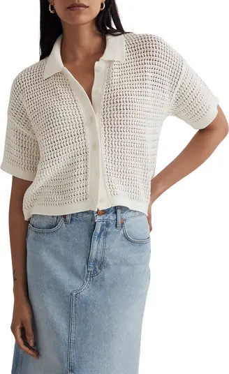 Crochet Button-Up Sweater Top | Nordstrom