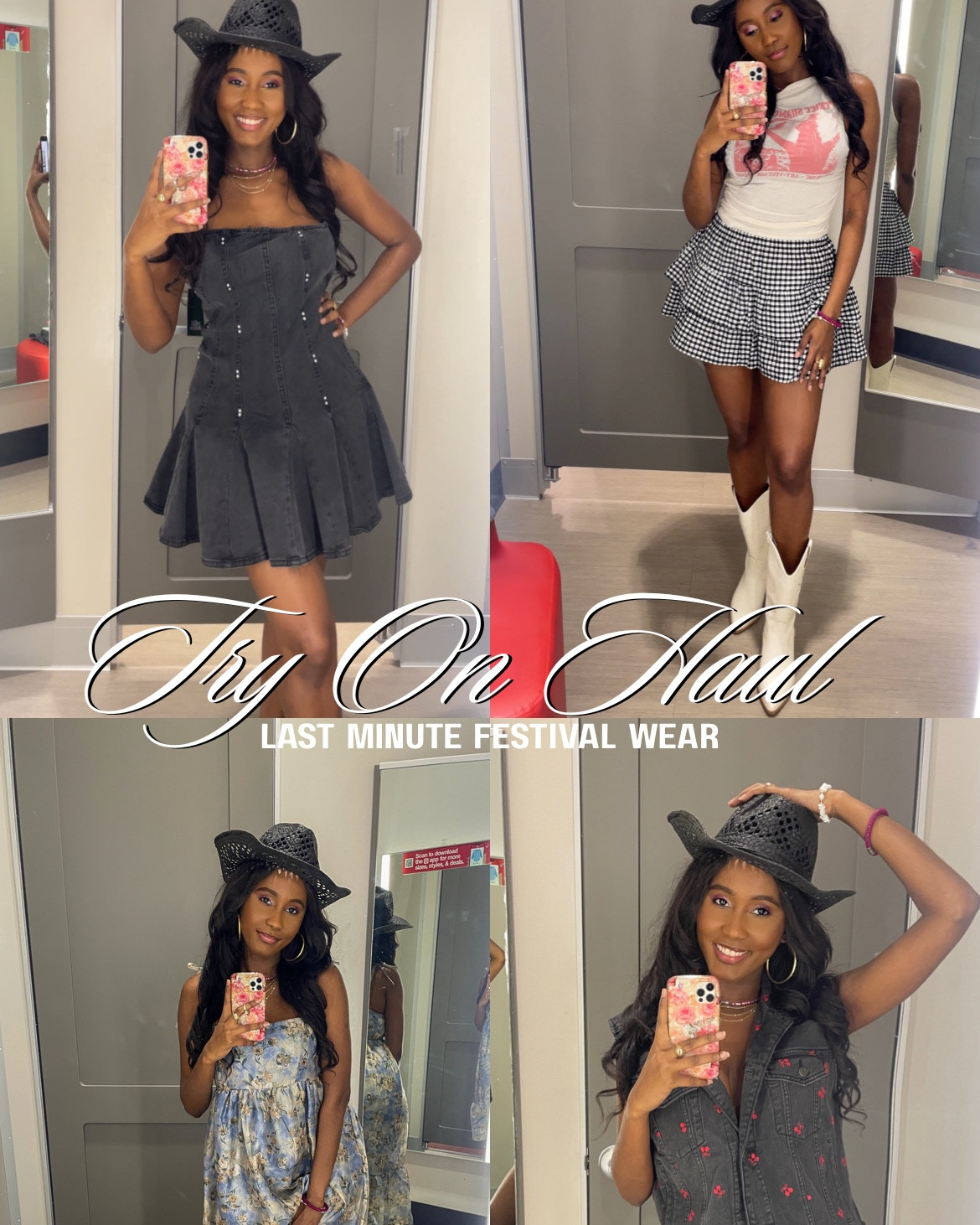 Last minute festival looks from @Target 🌵🤠 🎡

Target finds, western look, cowboy look, cowboy cater outfit, Coachella, festival looks, festival outfit, western style, cowboy boots, country style, festival style , Coachella outfit, try on haul, target style, target fashion, sale, gingham, denim outfit, cowboy hat 

#LTKSeasonal #LTKFestival #LTKStyleTip