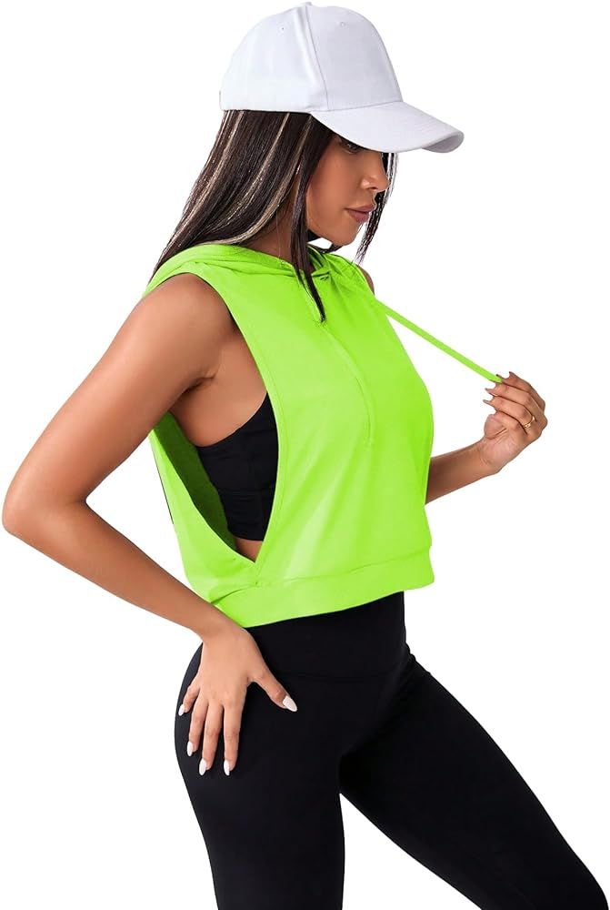 SweatyRocks Women's Sleeveless Workout Top Gym Activewear Crop Tank Top Open Side Shirt for Athle... | Amazon (US)