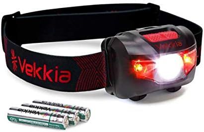 VEKKIA Ultra Bright LED Headlamp - 5 Lighting Modes, White & Red LEDs, Adjustable Strap, IPX6 Wat... | Amazon (US)