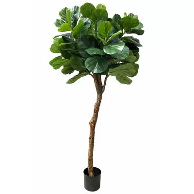 Real Touch Silk Fiddle Leaf Fig Tree in Pot Gracie Oaks | Wayfair North America