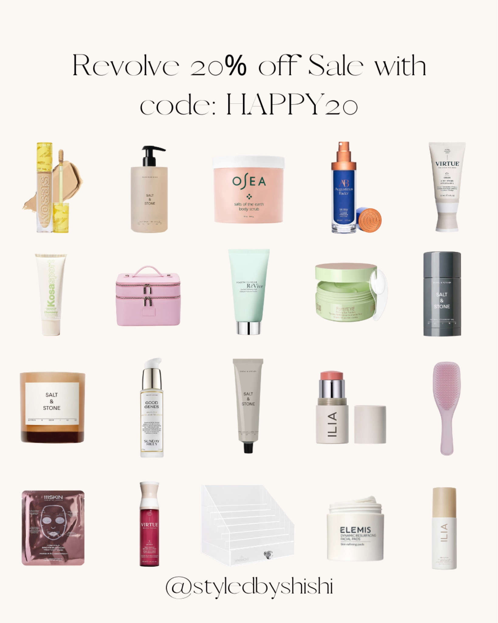 Revolve 20% off sale with code: HAPPY20

#LTKBeauty #LTKSaleAlert