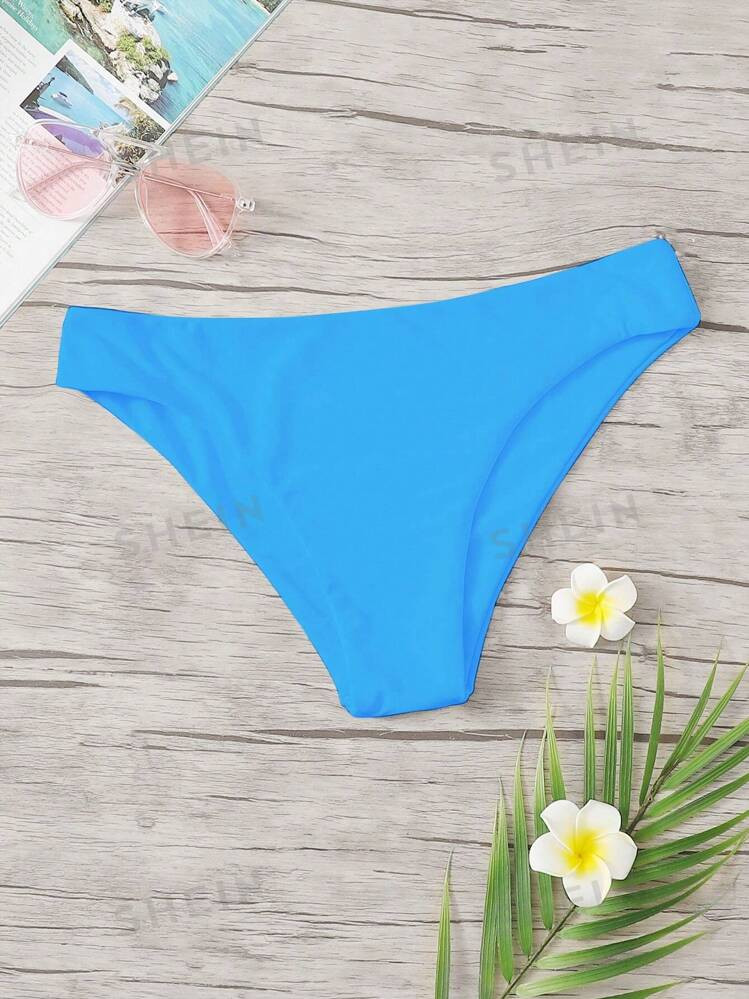 SHEIN Swim Solid Color Bikini Bottom, For Summer Beach | SHEIN