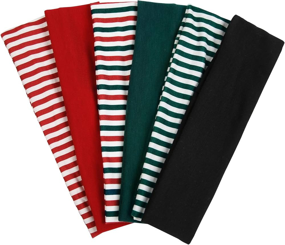 TERSE Headbands for Women Short Hair Striped Headbands Non Slip Elastic Sweat Hairbands Soft Fabr... | Amazon (US)