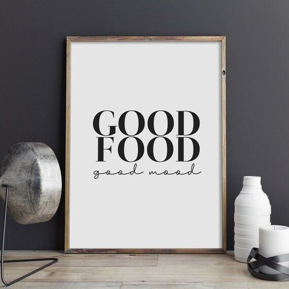 Good Food Good Mood Print Living Room Poster Dining Room - Etsy | Etsy (US)