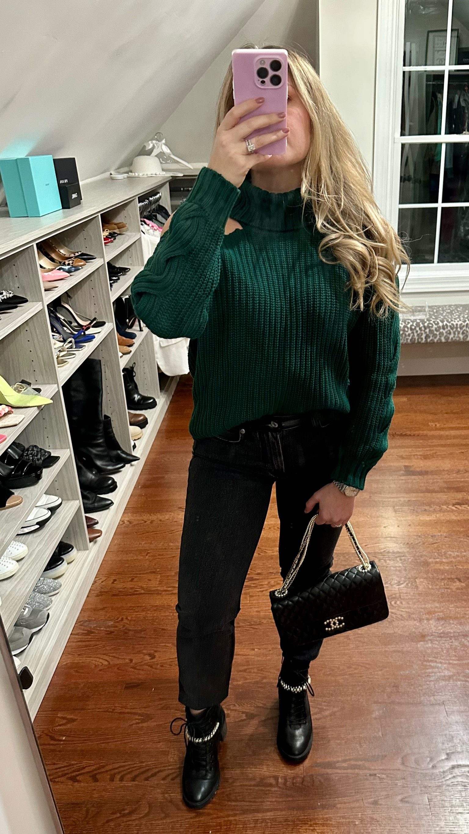 St. Patrick’s Day dinner look, subtle green outfit sweater is last season @aqua bloomingdales 

#LTKitbag #LTKshoecrush #LTKSeasonal