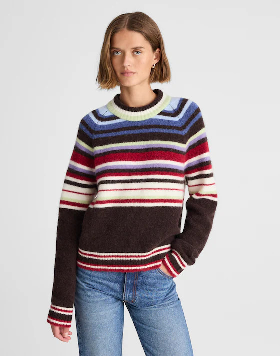 Alexa Chung for Madewell Millie Striped Sweater in Cloudsoft | Madewell