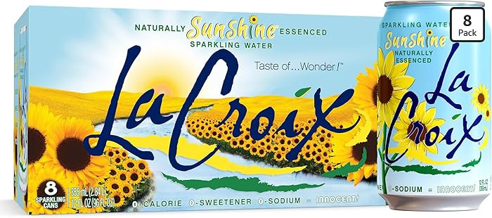 La Croix Sparkling Water, Sunshine, 8 Pack – Zero Sugar, Zero Calories, Zero Sodium – Taste o... | Amazon (US)
