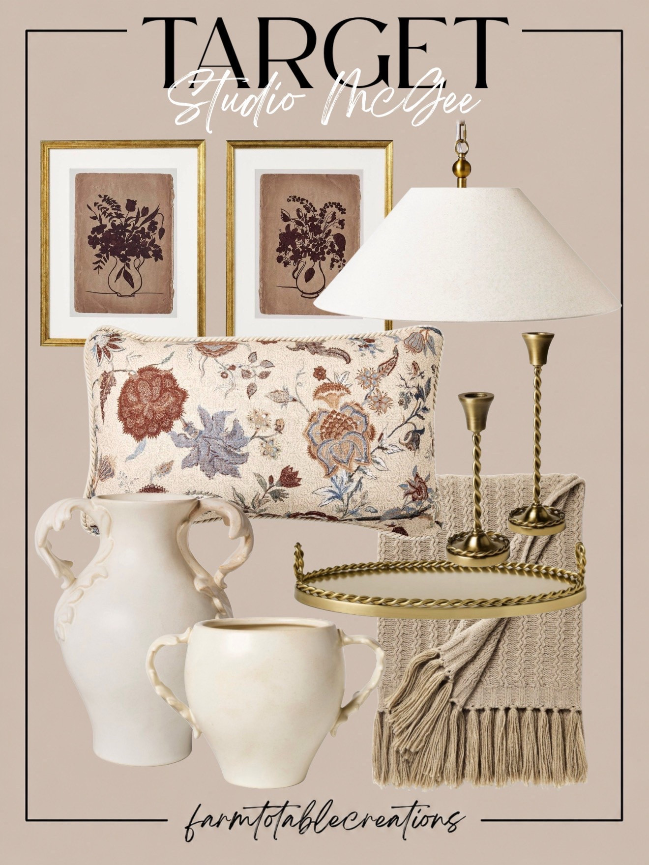 NEW Target x Studio McGee Finds I’m Loving 🤍✨

Studio McGee at Target never misses 👏 These are releasing on May 31st. These pieces are the perfect mix of timeless, cozy, and elevated — from the warm brass accents and vintage-inspired florals to the soft neutral textiles and artisan-style decor. Everything feels curated, designer-inspired, and so easy to style throughout your home 🌿

Linking all my favorite Studio McGee finds from Target on LTK 🕯️

Follow @farmtotablecreations on Instagram for more cozy home finds and elevated everyday decor ✨#StudioMcGee #TargetFinds #TargetHome #HomeDecorFinds #NeutralDecor #ModernFarmhouse #CozyHome #HomeStyling #DesignerLookForLess #InteriorInspo #WarmMinimalism #HomeRefresh #LTKStyle #McGeeAndCo

#LTKHome #LTKSeasonal #LTKHome #LTKSaleAlert
