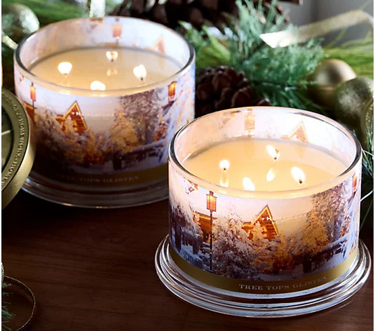 HomeWorx by Slatkin & Co. S/2 Holiday Traditions 18oz Candles - QVC.com | QVC