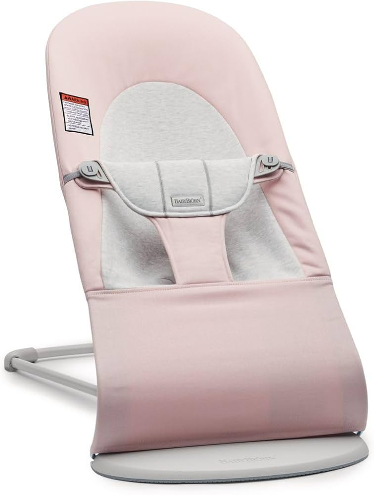 BabyBjörn Bouncer Balance Soft, Woven/Jersey, Light Pink/Grey | 2-in-1 Adjustable Baby Bouncer S... | Amazon (US)