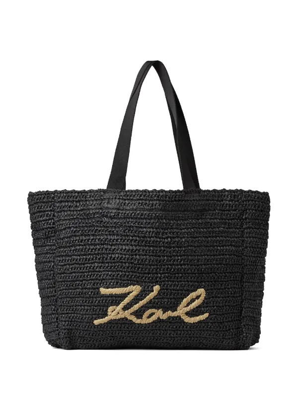 Karl Lagerfeld Signature Strandtasche Aus Bast - Farfetch | Farfetch Global