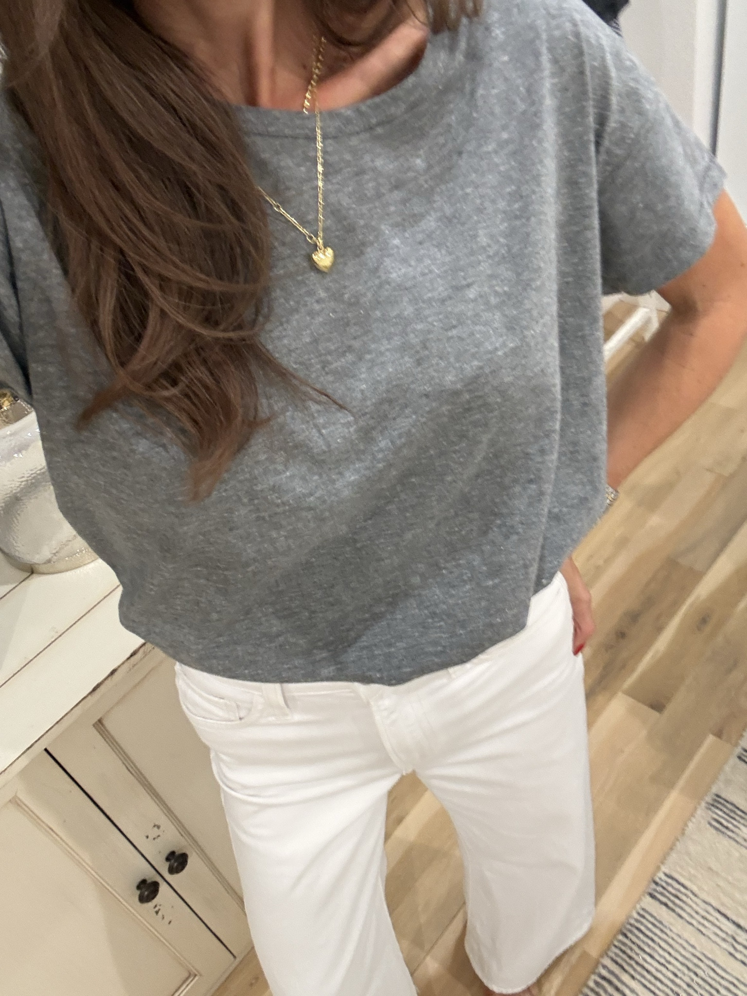 Target tee size XS such a great basic tee white jeans 

#LTKgrwm #LTKSaleAlert #LTKootd