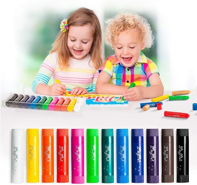 Tempera Paint Sticks, 12PCS Washable Paint Sticks for Kids, Non-Toxic, Quick Drying & No Mess, 12... | Amazon (US)